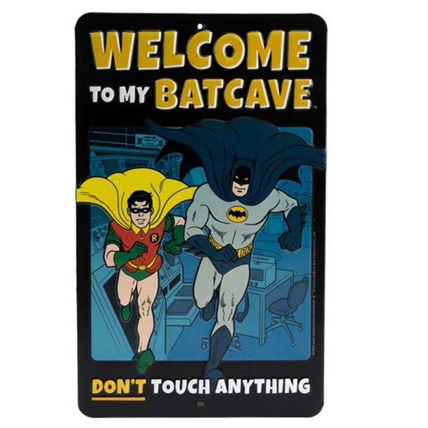 Dc Comics DC Comics 90160628-S Welcome to the Batcave Embossed Tin Sign 90160628-S